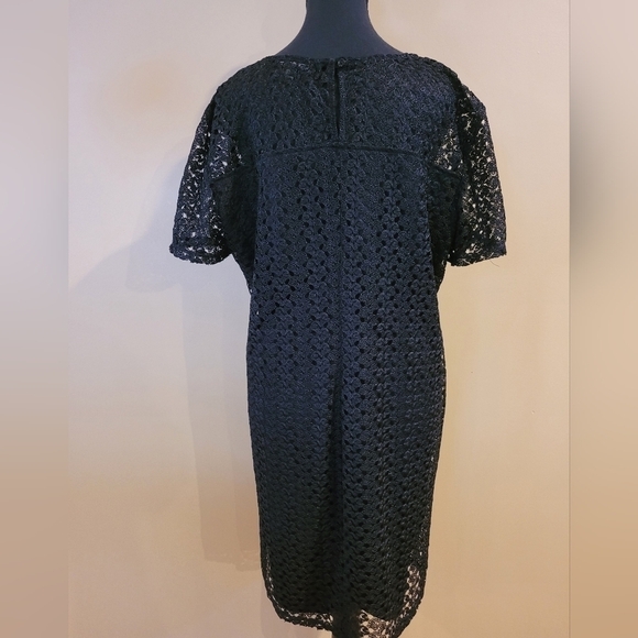 JESSICA Midi Little Black Dress, Lined With A Cut-Out Lace Overlay, Size XL (18) - Picture 5 of 13